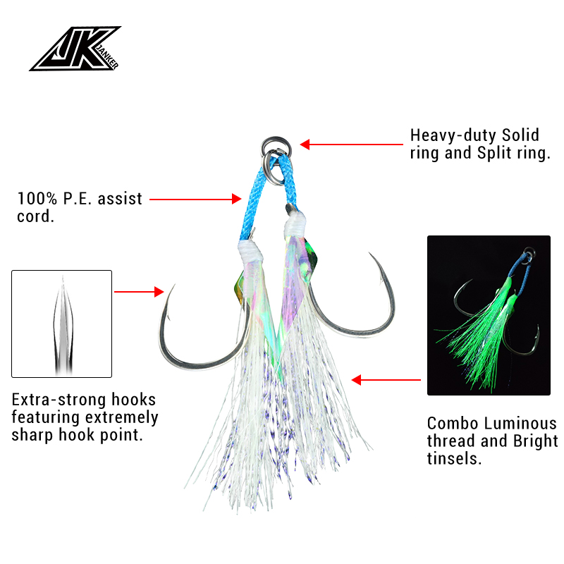 JK LAI-L Pantai JIGGING Cahaya - Fishing Hook Assortment ulasan dan harga